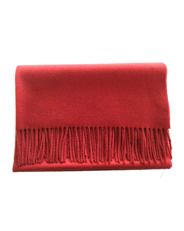 Joshua Ellis - Classic Plain Ripple Cashmere Stole Red